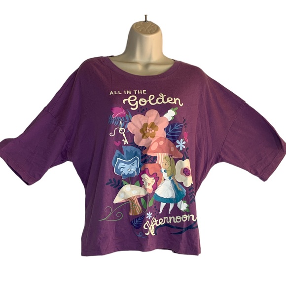 Disney Alice in Wonderland "In The Golden Afternoon" Graphic T-Shirt Juniors XL - Picture 3 of 7